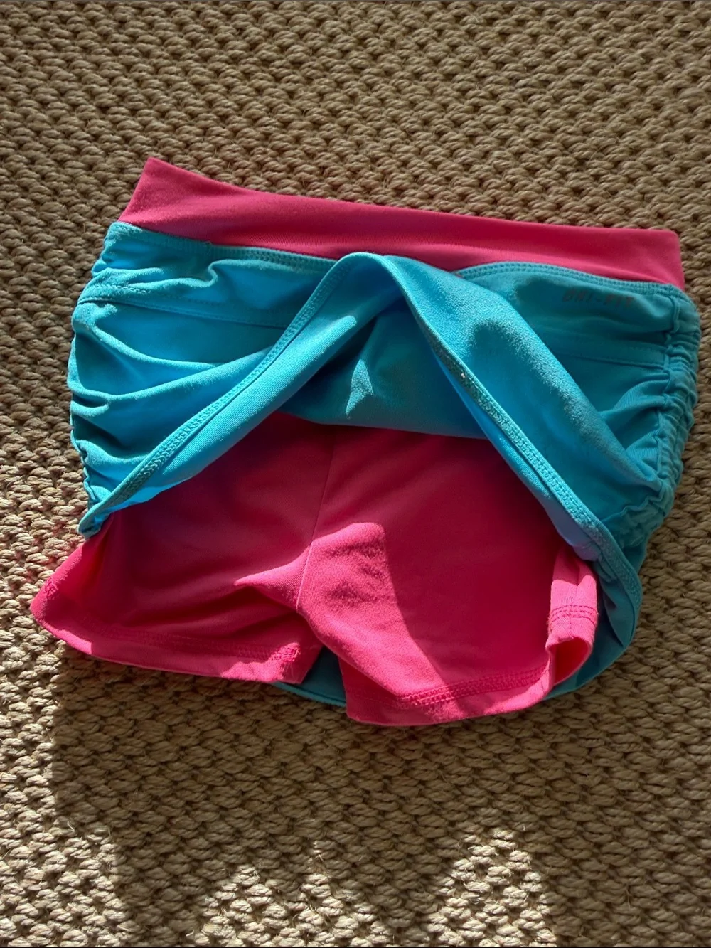 Nike Girls' Teal and Pink Athletic Skirt-Skort size 5 years